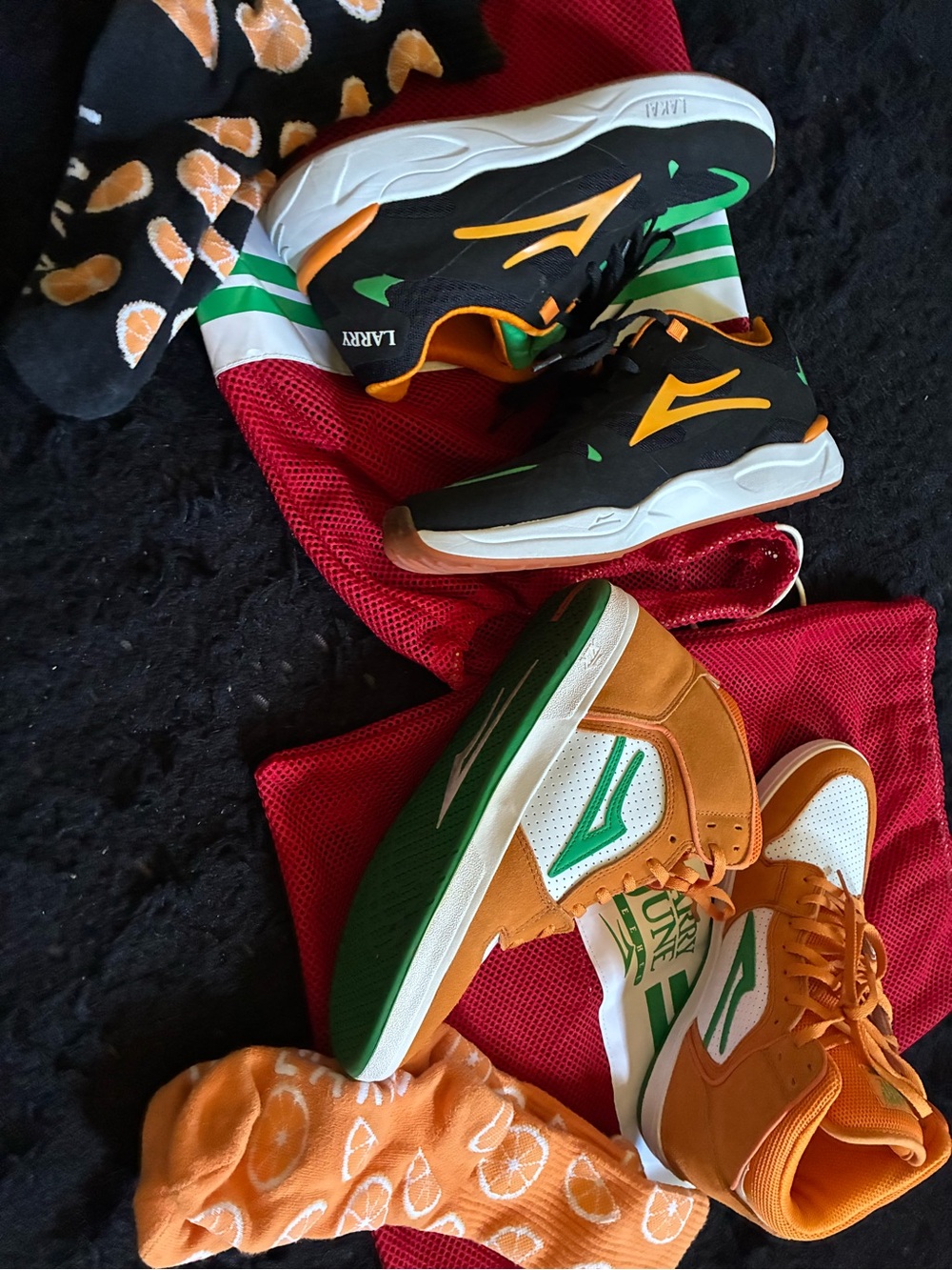 Larry June Lakai Sneaker & Socks Bundle Deal - Size 10 low & Size 9.5 hi